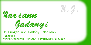mariann gadanyi business card